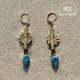 Sea Colors Brass Stone - Apatite with Brass Shapes - By Callia