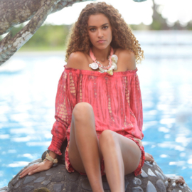 Blouse Bella Moonstone, Hot Coral - Hot Lava