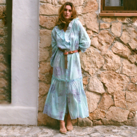 Long Dress Tie-Dye Fantasy- mix Turquoise 8122712 Isla Ibiza Bonita