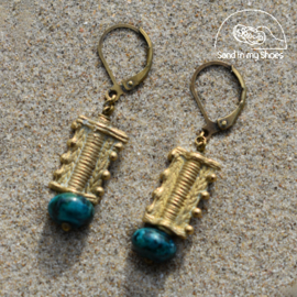 Sea Colors Brass Stone - Malachite with Brass Shapes - By Callia