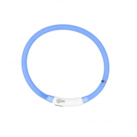 Hondenhalsband Flash Ring Licht USB - Silicone - Blauw - 45cm