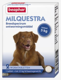 Milquestra Wormtabletten Hond - 5 tot 50kg - 2 tabletten