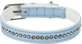 Active Comfort Halsband met Strass-Steentjes - Lichtblauw - XXS-XS - 17-21 cm/12 mm