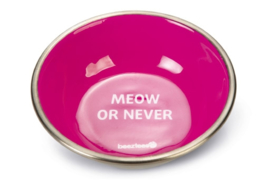 Voer- en Drinkbak - Meow - Kat - RVS - Roze - 13cm