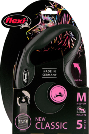 Flexi Rollijn Classic - Tape - M - Zwart - 5 m
