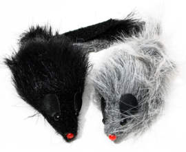 Pluche Muis Langhaar met Piep