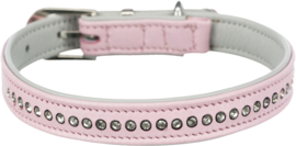 Active Comfort Halsband met Strass-Steentjes - Roze - XXS-XS - 17-21 cm/12 mm