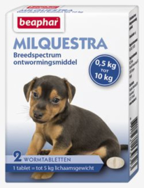 Milquestra Wormtabletten Kleine Hond/Pup - tot 10kg - 2 tabletten