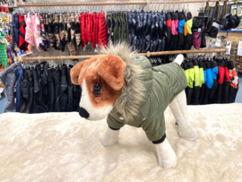 Jas Legergroen met Bontkraag €22,95