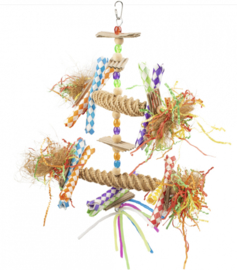 Vogelspeelgoed - Kleurrijke XL Hanger in Stro - Meerkleurig - 43,2x30,5x5cm