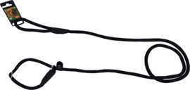 Retrieverlijn met Dubbele Stop Nylon Rond Luxe 1cmx200 cm, Zwart