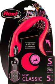 Flexi Rollijn Classic - Tape - S - Rood - 5 m