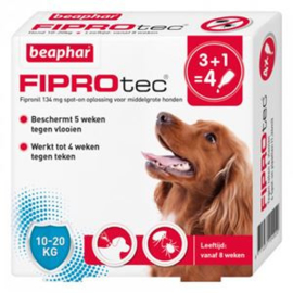 Fiprotec Spot-On Hond - 10-20kg - 3+1 stuks