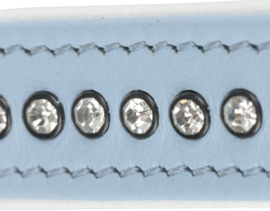 Active Comfort Halsband met Strass-Steentjes - Lichtblauw - S-M - 27-33 cm/15 mm