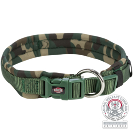 Premium Halsband met Neopreen Voering - Extra Breed -  Camouflage - S-M - 35-42cm/15mm