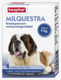 Milquestra Wormtabletten Hond - 5 tot 75kg - 4 tabletten