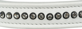 Active Comfort Halsband met Strass-Steentjes - Wit - S - 23-28 cm/15 mm