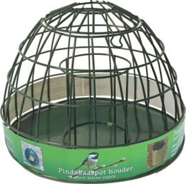 Pindakaaspot Houder Metaal Groen voor Kleine Vogels - 25x19 cm