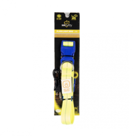 Hondenhalsband Nylon Licht USB - Neon Geel - 40-55cm/2,5cm