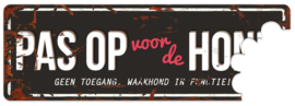 Waakbord Pas Op voor de Hond Zwart/Rood