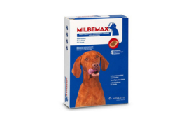 Milbemax Kauwtabletten Middel en Grote Hond 4st (5-75kg)