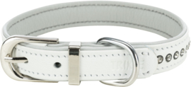 Active Comfort Halsband met Strass-Steentjes - Wit - S - 23-28 cm/15 mm