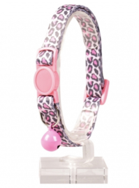 Kattenhalsband Panter Nylon Roze 20-30cm/10mm