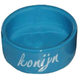 Konijn eetbak steen blauw 12cm