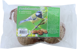 Pindakaasbollen in net - pak à 4 stuks 4 seizoenen