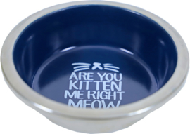 Katteneetbak RVS/Melamine 11cm, Blauw