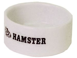 Hamster Eetbak Steen Wit 9cm