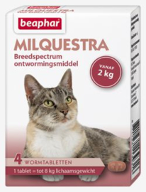 Milquestra Wormtabletten Kat - 2 tot 12kg - 4 tabletten