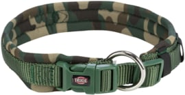 Premium Halsband met Neopreen Voering - Extra Breed -  Camouflage - S-M - 35-42cm/15mm
