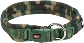 Premium Halsband met Neopreen Voering - Extra Breed -  Camouflage - S-M - 35-42cm/15mm