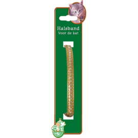 Gouden Kattenhalsbandje met Diamanten, Leer