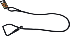 Retrieverlijn met Dubbele Stop Nylon Rond Luxe 1x150 cm, Zwart
