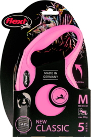 Flexi Rollijn New Classic - Tape - M - Roze - 5 m