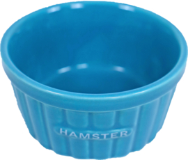 Hamster eetbakje steen ribbel blauw, 8 cm
