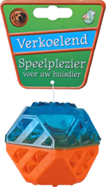 Hondenspeelgoed Koel-Bal Vulbaar 9 cm - Blauw/Oranje.