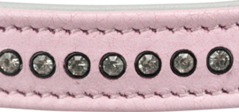 Active Comfort Halsband met Strass-Steentjes - Roze - XS-S - 20-24 cm/12 mm