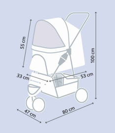 HondenBuggy - Zwart - 47 × 100 × 80 cm - tot 11 kg
