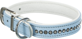Active Comfort Halsband met Strass-Steentjes - Lichtblauw - XXS-XS - 17-21 cm/12 mm