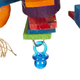 Giant Papegaaienspeelgoed - Kleurrijke Houten Speelmobiel - 66x42cm 
