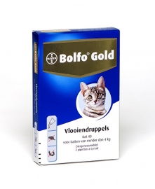 Bolfo Gold 40 Kat tot 4 kg 2 pipetten