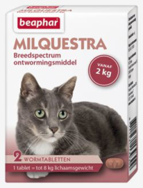 Milquestra Wormtabletten Kat - 2 tot 12kg - 2 tabletten