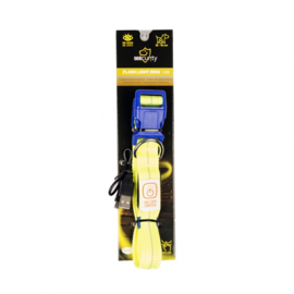 Hondenhalsband Nylon Licht USB - Neon Geel - 30-40cm/2,5cm