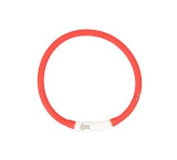 Hondenhalsband Flash Ring Licht USB - Silicone - Rood - 45cm