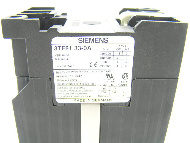 Siemens 3TF81 33-0A 42V 50Hz