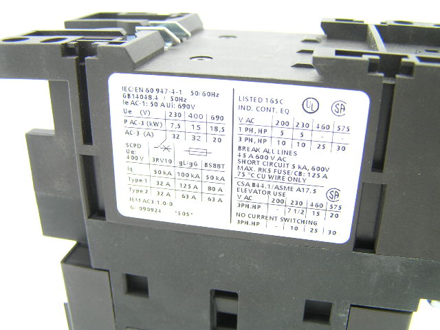 Siemens 3RT1034-1A..0 110V 50/60Hz