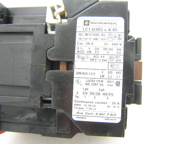 Telemecanique LC1-D093 A65 220/240V 50/60Hz